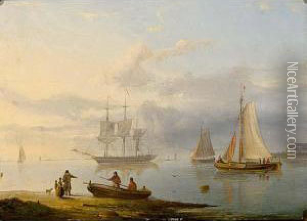 Shipping In Calm Oil Painting - Pieter Hendrik Thomas