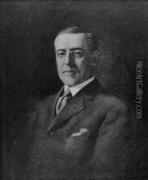 President Woodrow Wilson Oil Painting - Charles E. Drake