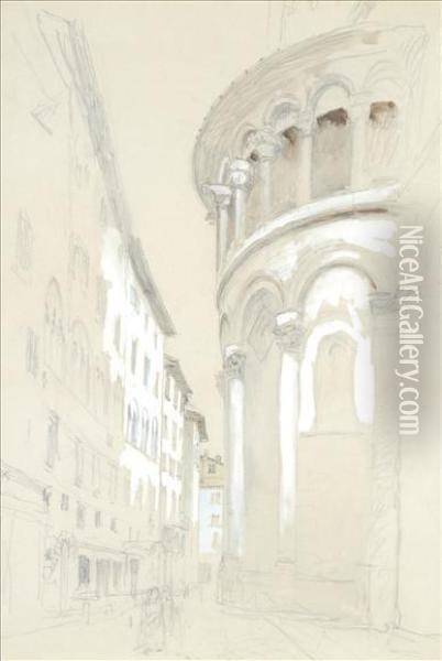 Apse Of A Church,lucca Oil Painting - John Ruskin