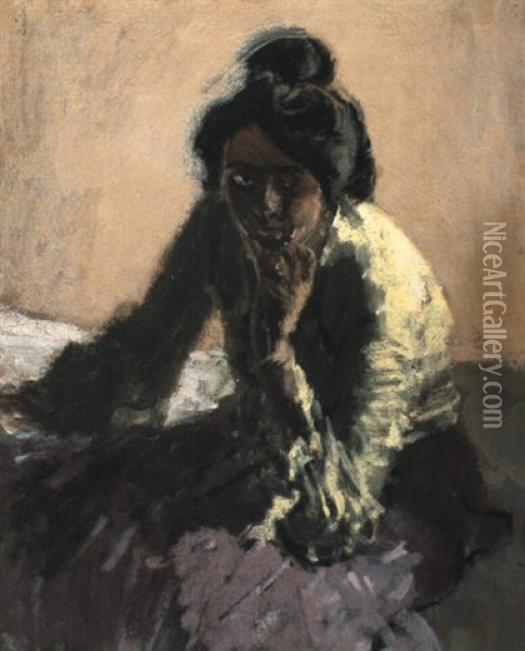 Seated Woman, Venice Oil Painting - Walter Sickert