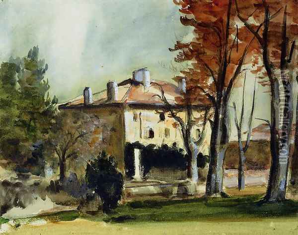 The Manor House At Jas De Bouffan Oil Painting - Paul Cezanne