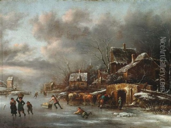 Winterlandschaft Oil Painting - Nicolaes Molenaer
