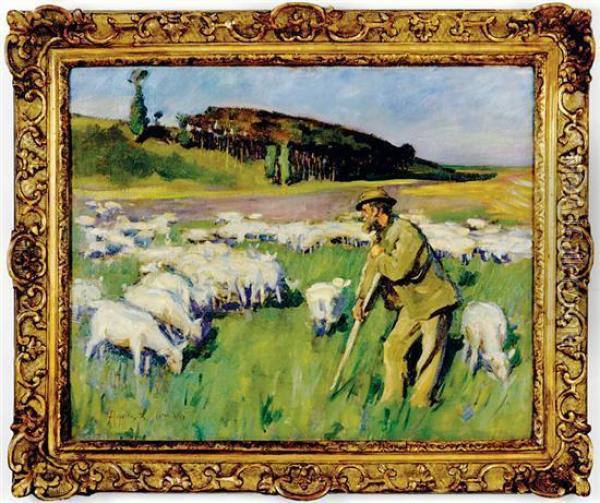 Normandy Shepherd Oil Painting - Augustus B. Koopman