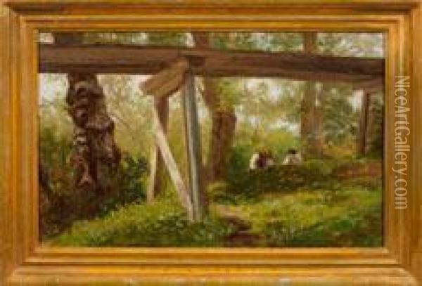 Holzviadukt Im Wald Bei Weimar Oil Painting - Karl Buchholz