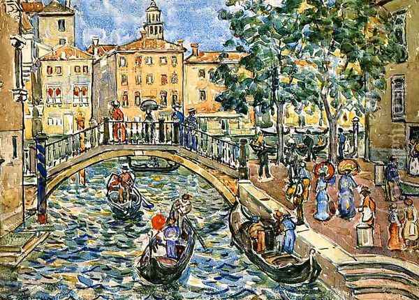 Scene Of Venice Oil Painting - Maurice Brazil Prendergast
