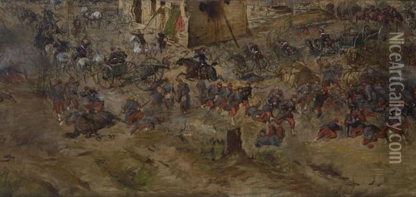 Szene Aus Dem Deutsch-franzosischen Krieg Oil Painting - Louis Braun