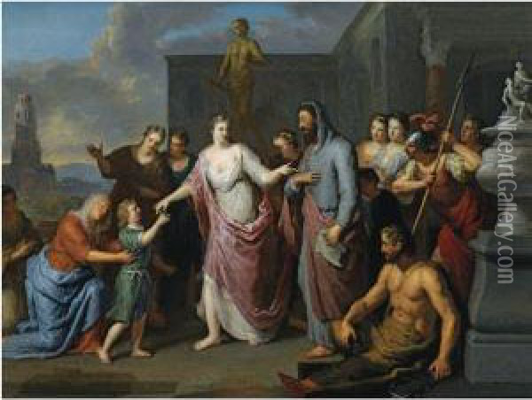 Olympia Presenting The Young Alexander The Great To Aristotle Oil Painting - Gerard Hoet