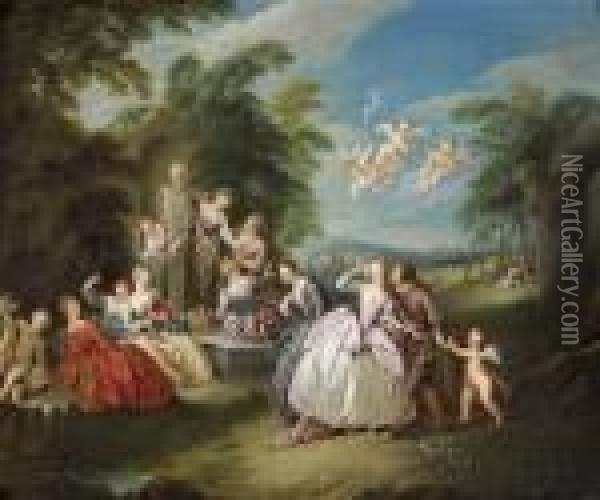 Le Jeu De Colin-maillard Oil Painting - Jean-Baptiste Joseph Pater