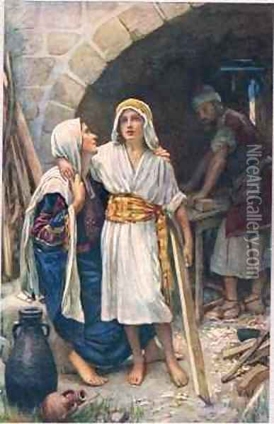 Mary and Jesus Oil Painting - Harold Copping