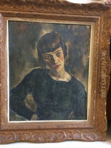 Portrait De Marie-louise Rousseau Oil Painting - Imre Perely