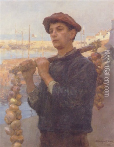 The Onion Boy Oil Painting - Stanhope Forbes