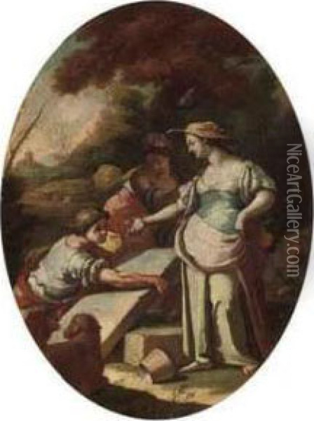 Erminia And The Shepherds Oil Painting - Salvatore Mollo