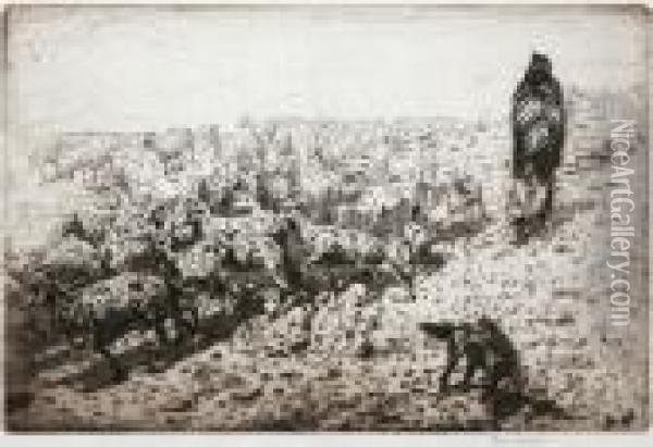 Navajo Shepherd (g#186) Oil Painting - John Edward Borein