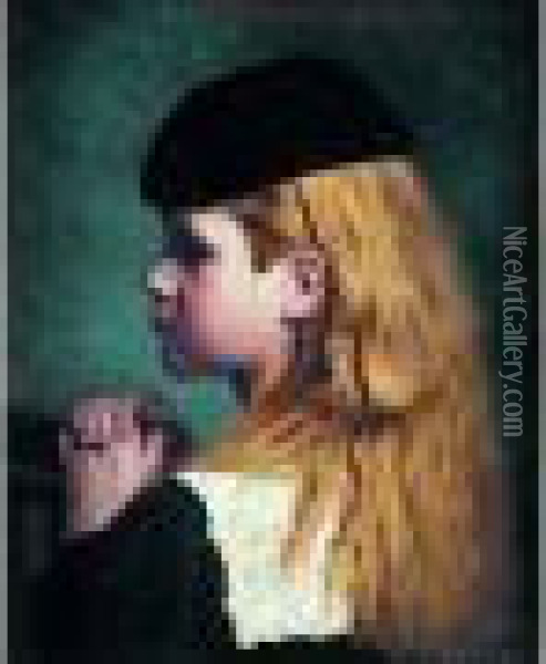 Portrait Presume De La Troisieme Fille De L'artiste, Suzanne, En 1874 Oil Painting - Jean-Leon Gerome
