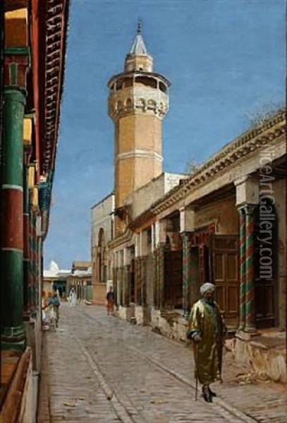 Street Scene From Tunis Oil Painting - Carl Christian Andersen