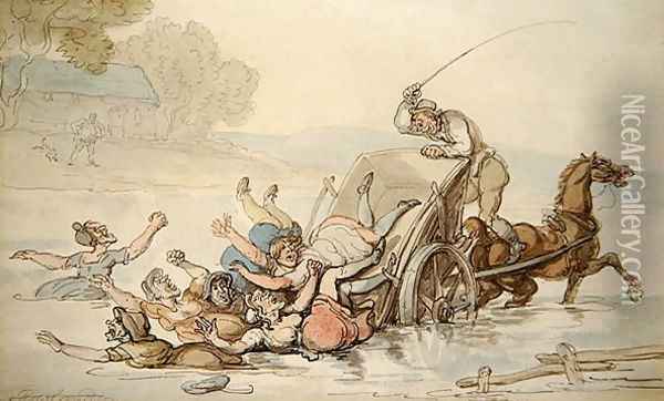 The Carter and the Gypsies Oil Painting - Thomas Rowlandson
