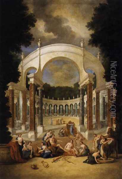 View of the Colonnade at Versailles 1688-90 Oil Painting - Jean II Cotelle