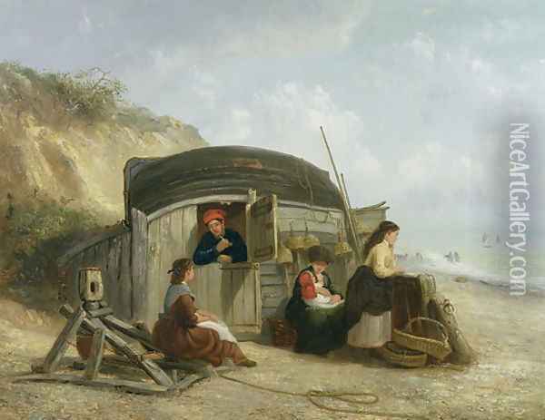 The Fishermans Home Oil Painting - Thomas Smythe