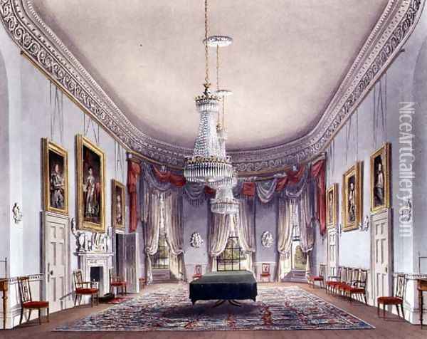 The Dining Room, Frogmore from Pynes Royal Residences, 1818 Oil Painting - William Henry Pyne