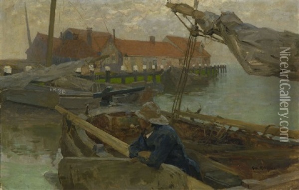 Fischerboote Im Hafen Oil Painting - Gari Melchers