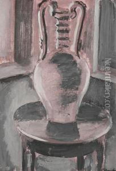 Still Life With Vase Oil Painting - Bernard Meninsky