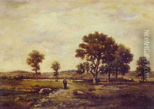 Promenade Dans La Plaine Oil Painting - Leon Richet