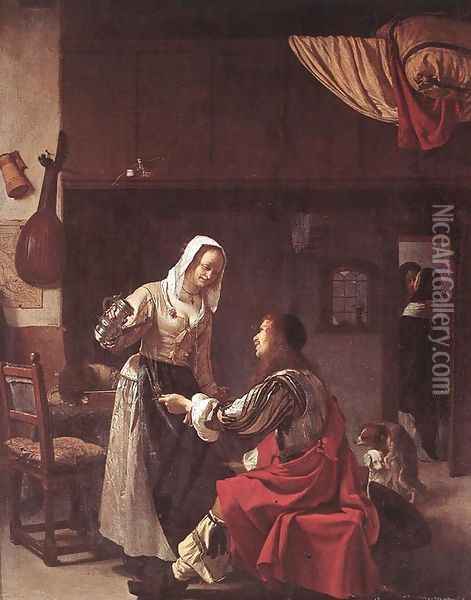 Brothel Scene Oil Painting - Frans van Mieris