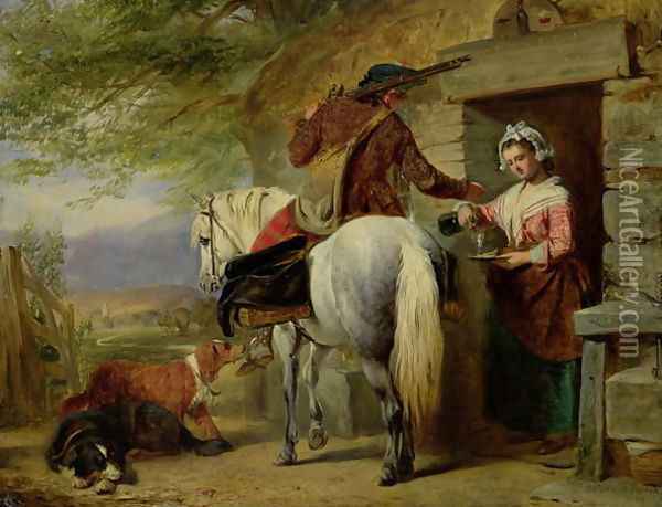 A Scotch Roadside Inn, 1850 Oil Painting - John Phillip