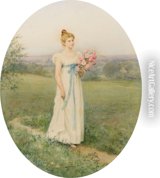 A Leisurely Summer Day Oil Painting - Jennie Augusta Brownscombe