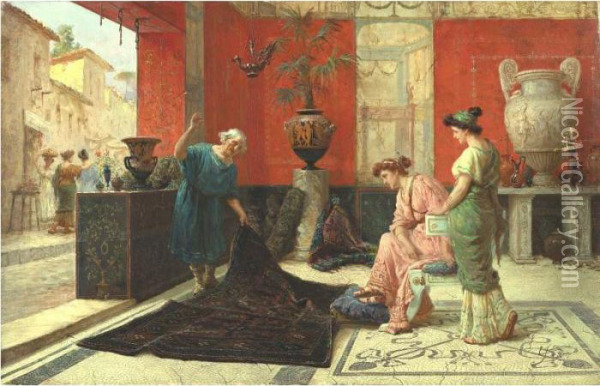 The Carpet Seller Oil Painting - Eduardo Forti