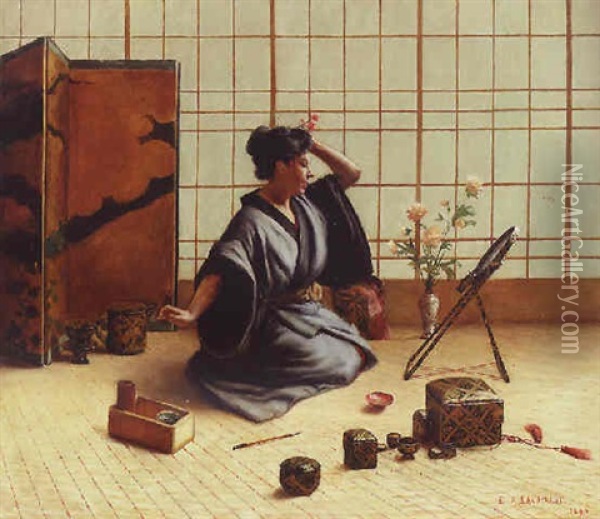 The Geisha Girl Oil Painting - Eugene Armand Lachaise