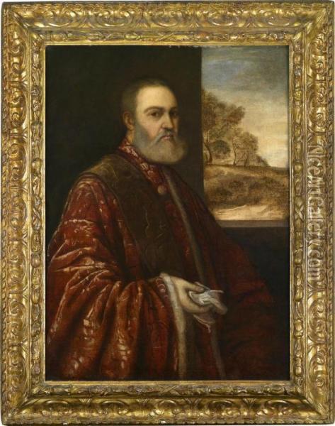 Presunto Ritratto Del Procuratore Di Sanmarco Oil Painting - Tiziano Vecellio (Titian)
