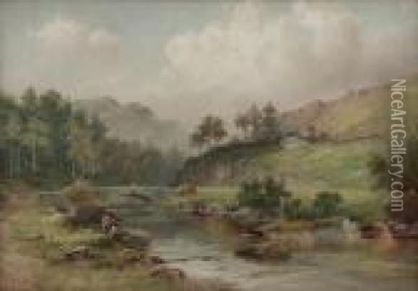 Borth Brook, Penmaen Oil Painting - William Henry Mander