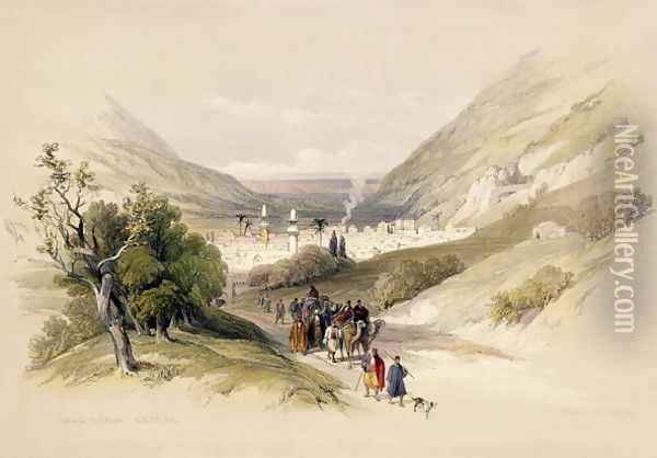 Entrance to Nablous, April 17th 1839, plate 41 from Volume I of The Holy Land, engraved by Louis Haghe 1806-85 pub. 1842 Oil Painting - David Roberts
