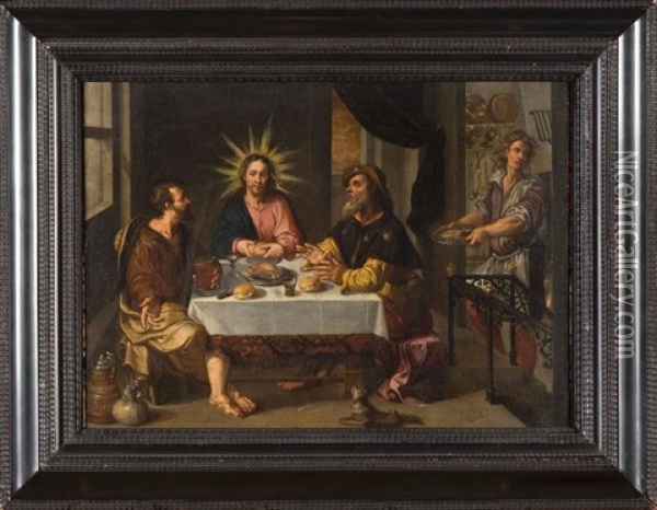 Les Disciples D'emmaus Oil Painting - Dirck De Vries