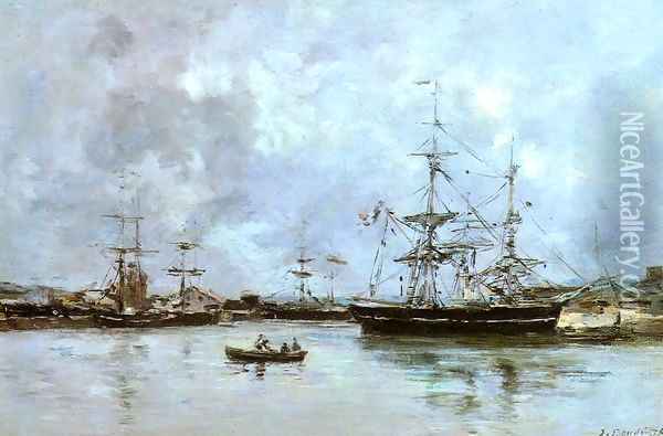 The Port of Bordeaux 1875 Oil Painting - Eugene Boudin