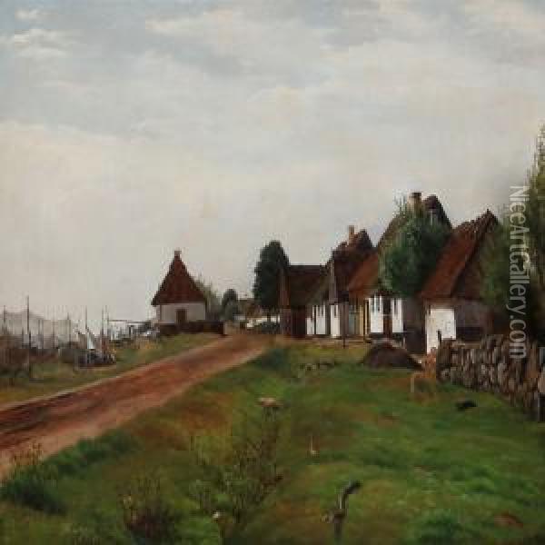 View From Humlebaek, Denmark Oil Painting - Edvard Frederik Petersen