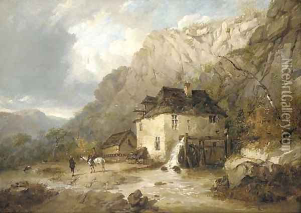 The Old Mill Oil Painting - Thomas Sidney Cooper