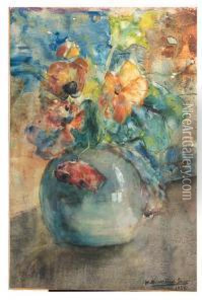 Poppies In A Vase Oil Painting - Menso Kamerlingh Onnes