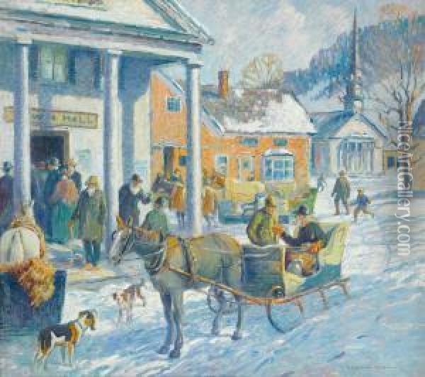 Town Hall Oil Painting - H. Boylston Dummer