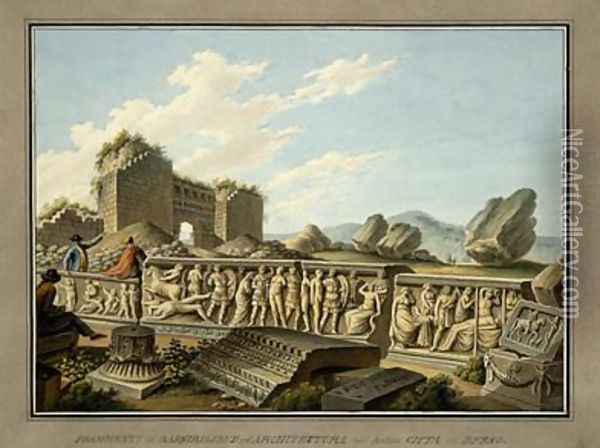 Roman remains at Ephesus 1797 Oil Painting - Gaetano Mercati
