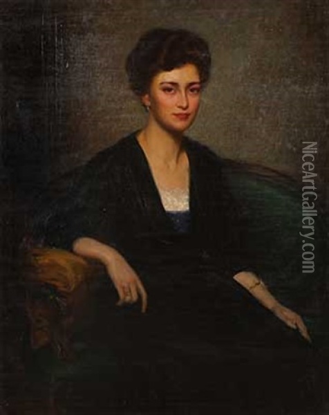 Portrait Einer Dame (+ Portrait Eines Vornehmen Ungarn, Verso) Oil Painting - Jozef Ferenczy