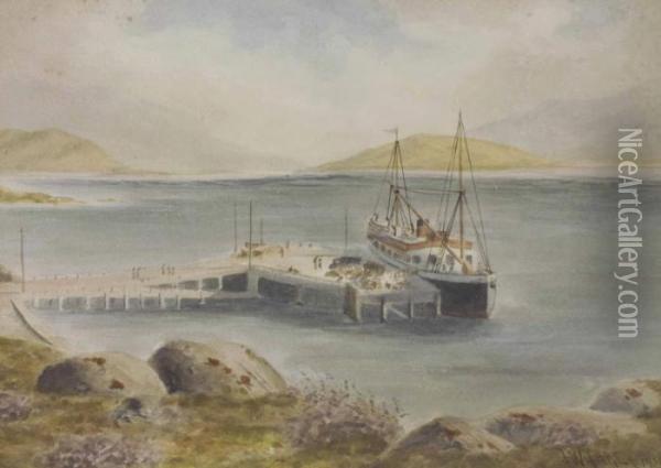 Kellys Coal Boat Oil Painting - Joseph Carey Carey