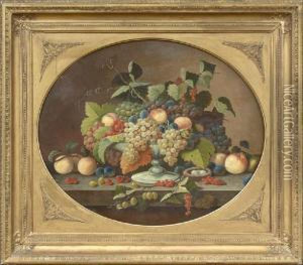 Still Life With Fruit And A Bird's Nest Oil Painting - Severin Roesen