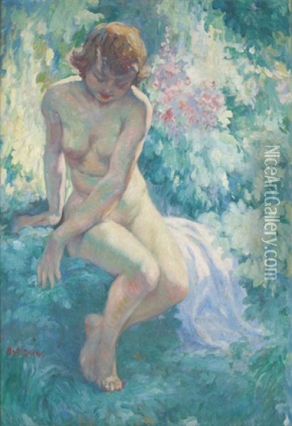 Jeune Fille Nue Au Jardin Oil Painting - Antoine Daens