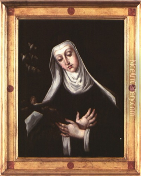 Sainte Rita Oil Painting - Elisabetta Sirani