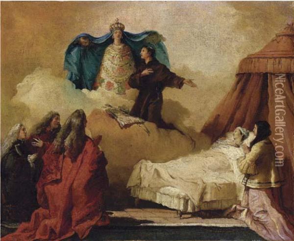 Il Miracolo Di Sant'antonio Da Padova Oil Painting - Giovanni Domenico Tiepolo