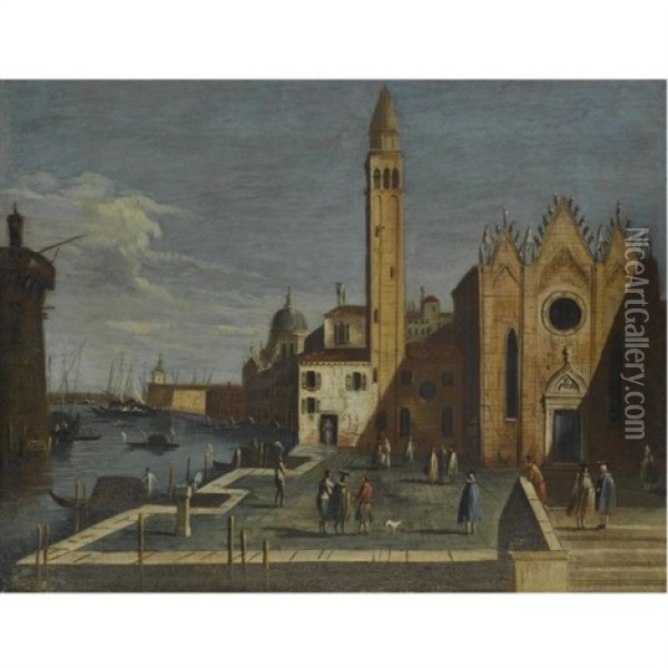 Venice, A View Of The Grand Canal From Santa Maria Della Carita To The Bacino Di San Marco Oil Painting -  Master of the Langmatt Foundation Views