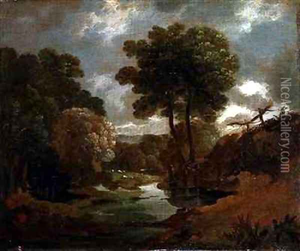 A Pool in the Woods Oil Painting - Thomas Gainsborough