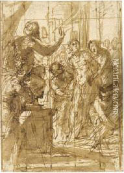 Scene Of Martyrdom Oil Painting - Giovanni Battista Paggi